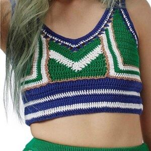 RIO TOPSHOP Colorful Crochet Crop Top